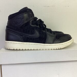 Air Jordan 1 Retro High Prem Womens Black‎ Sneakers Sz 10 AH7389-001